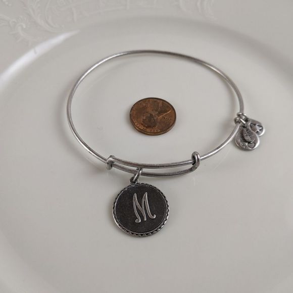 Alex and Ani Rafaelian Silver Initial M Bracelet - Picture 4 of 6